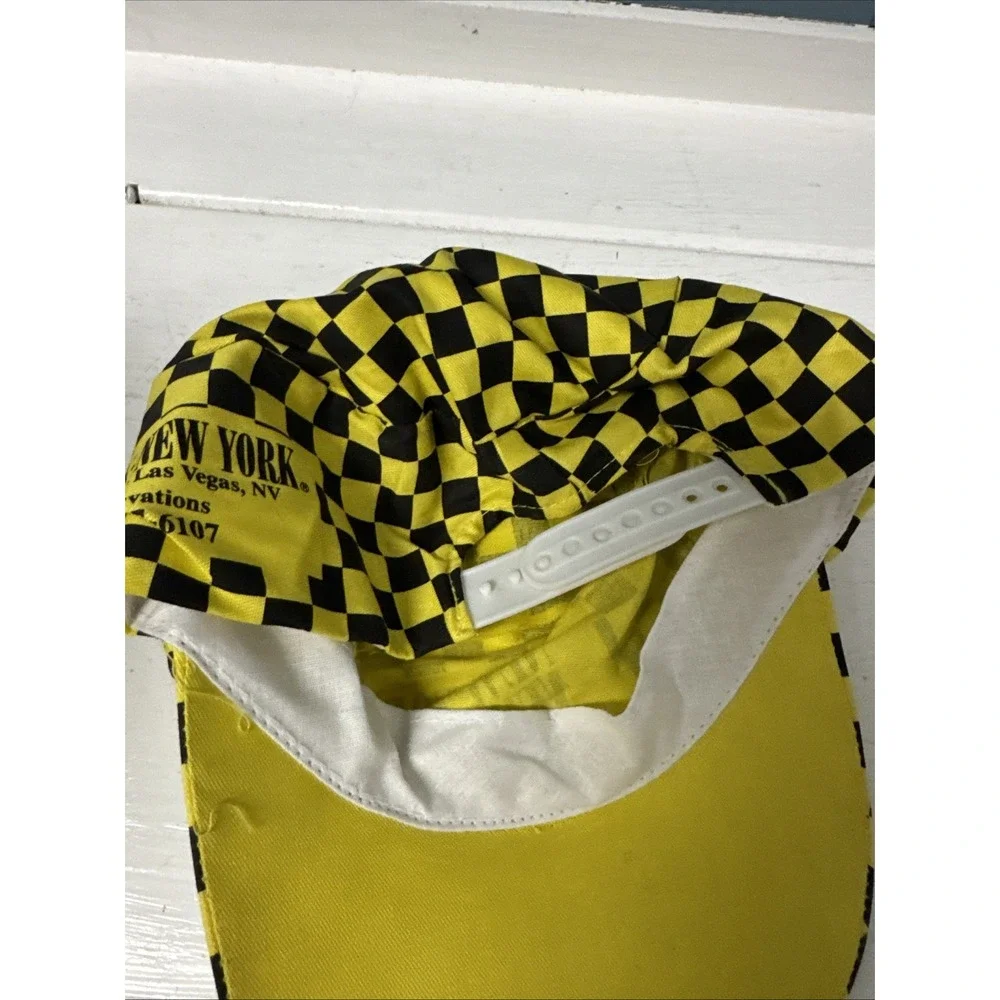 VTG New York Casino Snapback Painters Hat Yellow Black Checkered Las Vegas Hotel